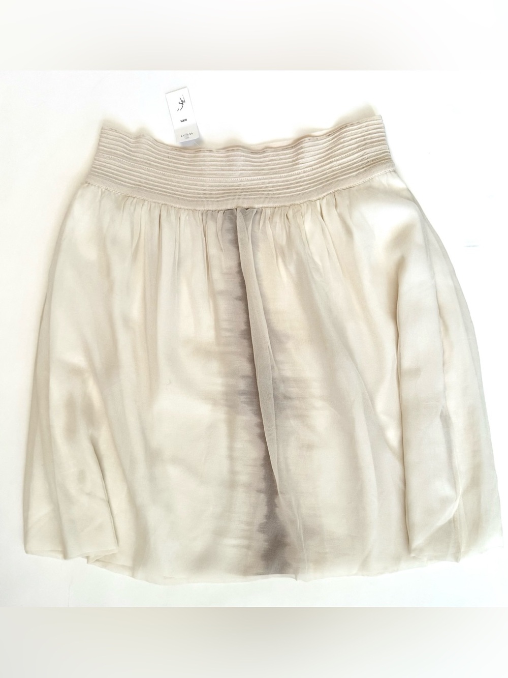NWT IISLI Cream Silk Organza layered Skirt S